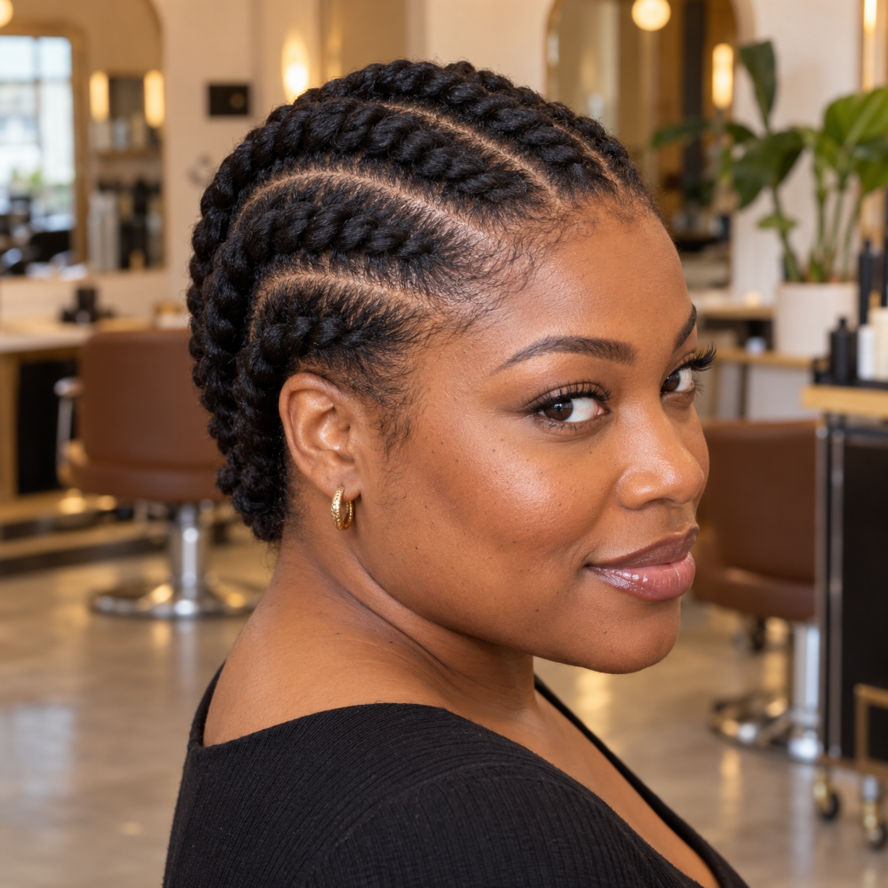 Illustrative Flat Twists hairstyle